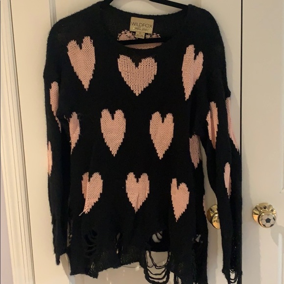 Wildfox Black All Over Love Sweater Size XS - Picture 2 of 5